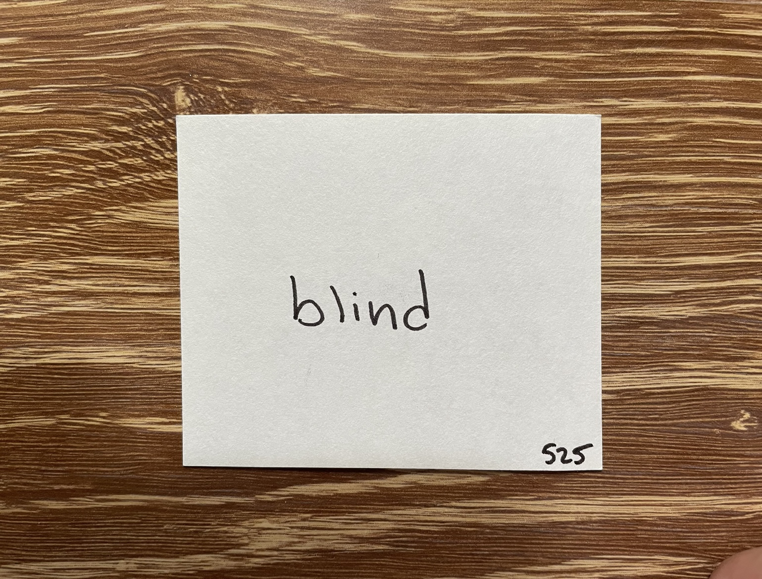 Blind Card Front